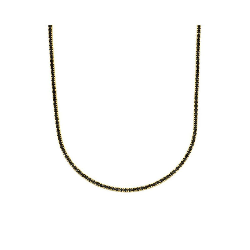 COLLAR BLACK RIVIERE GOLD