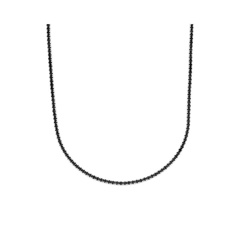 COLLAR BLACK RIVIERE SILVER