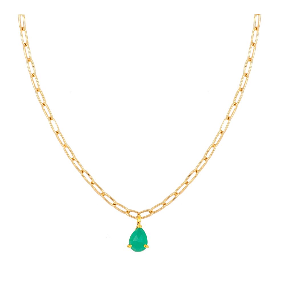 COLLAR TEAR VERDE GOLD