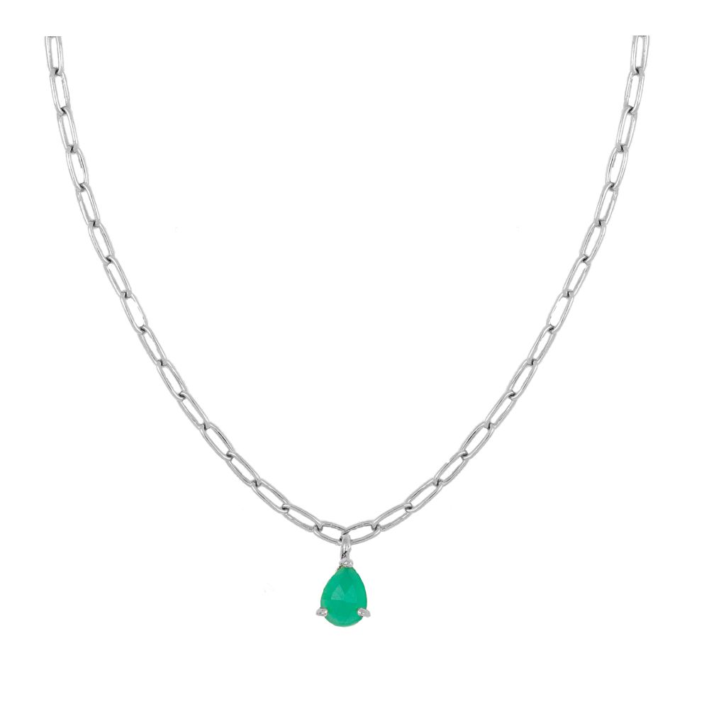 COLLAR TEAR VERDE SILVER