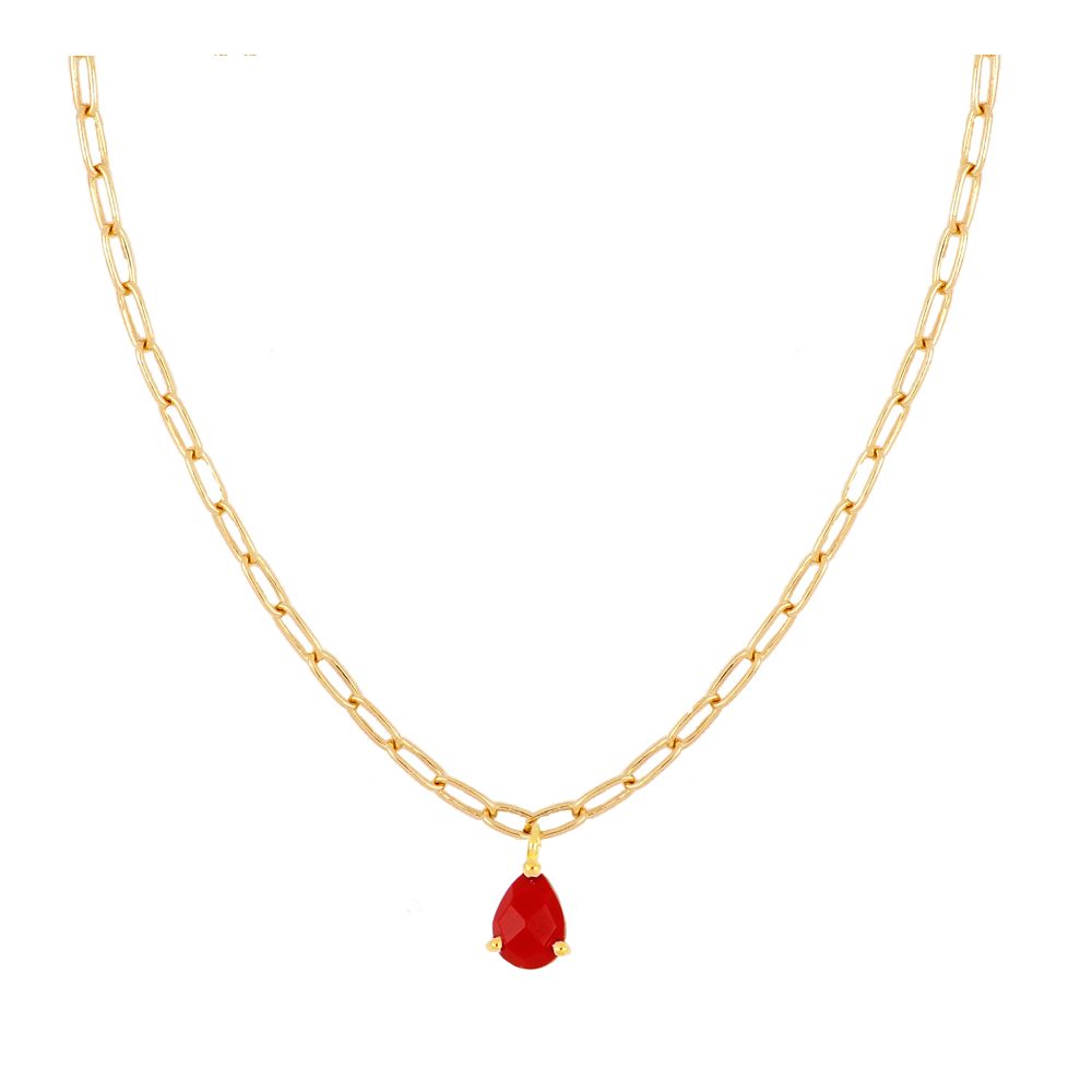 COLLAR TEAR CORAL GOLD