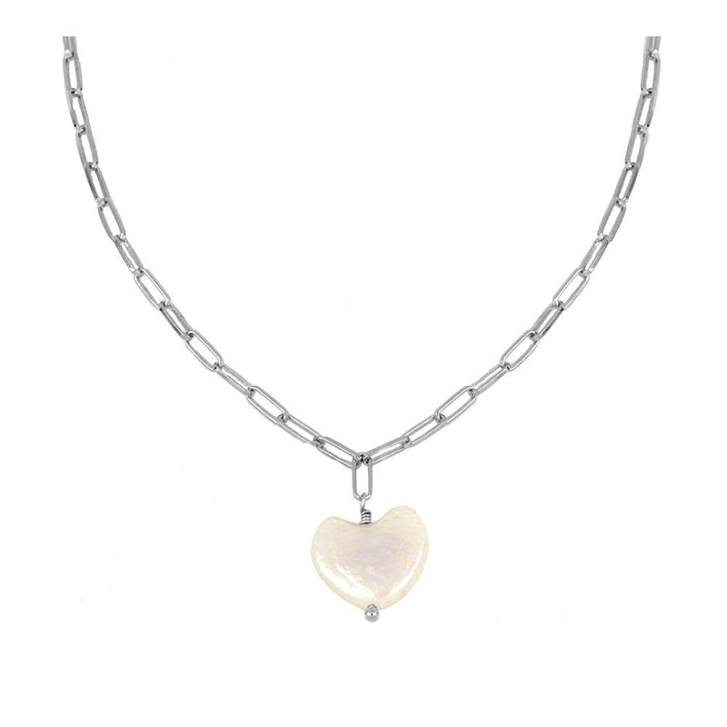 COLLAR HEART CHAIN SILVER