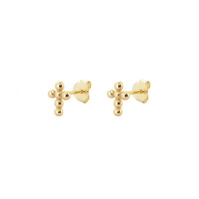 PENDIENTES CROSS BALLS GOLD