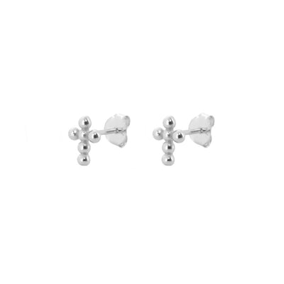 PENDIENTES CROSS BALLS SILVER