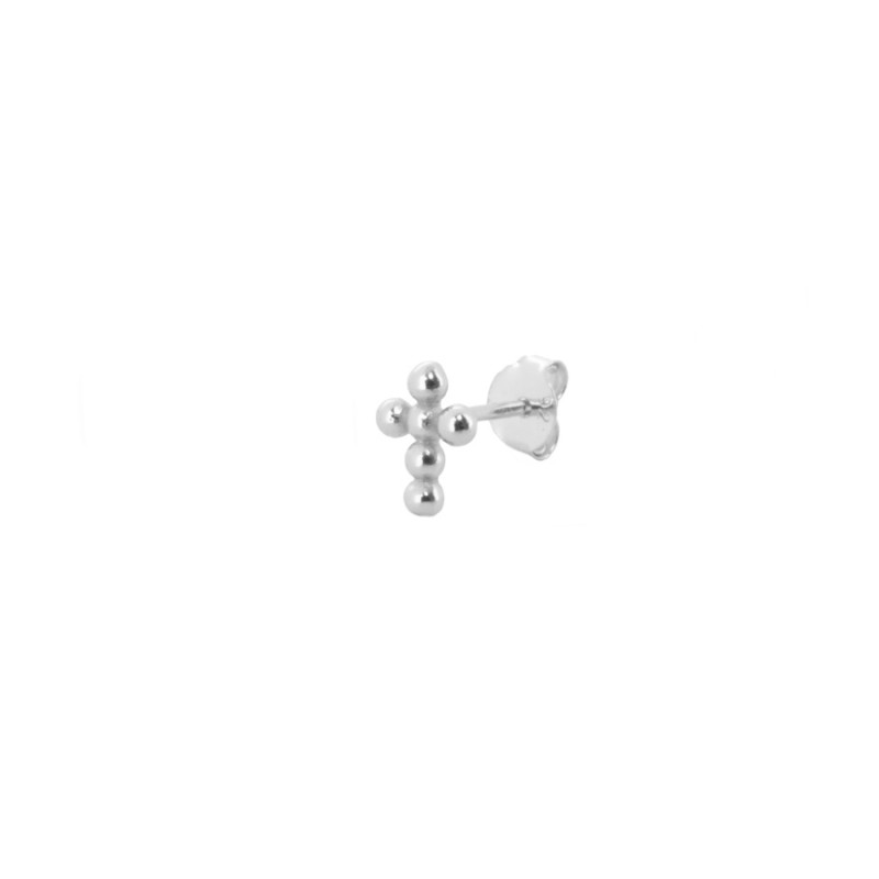 PENDIENTES CROSS BALLS SILVER