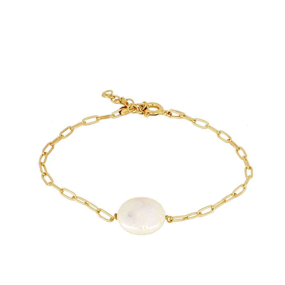 PULSERA PEARL CHAIN GOLD