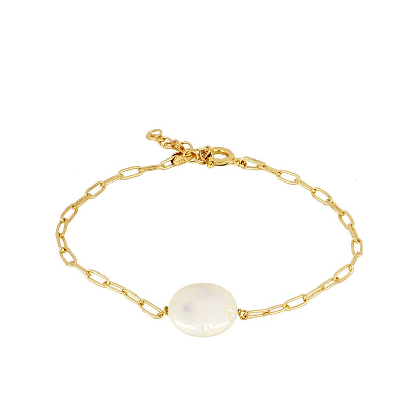 PULSERA PEARL CHAIN GOLD