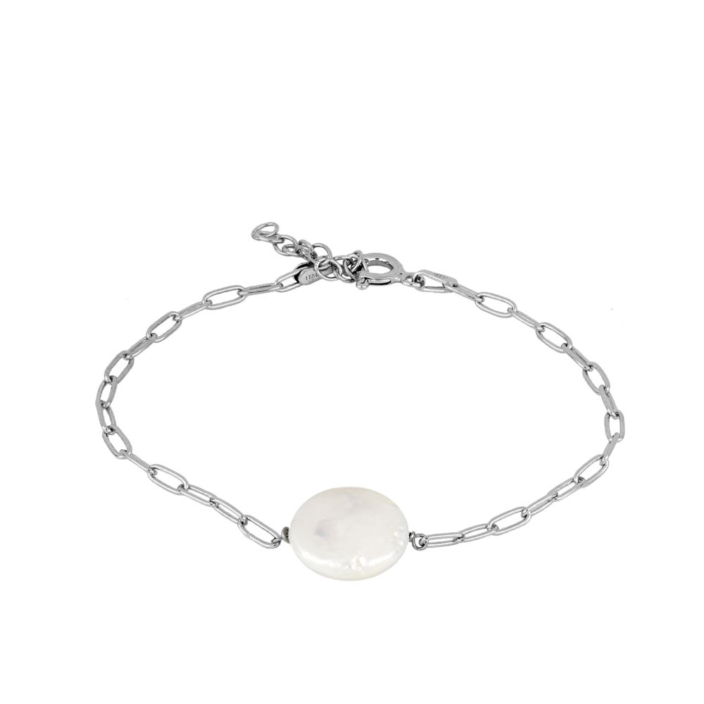 PULSERA PEARL CHAIN SILVER