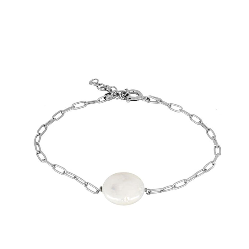 PULSERA PEARL CHAIN SILVER